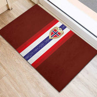 Norway Football Rubber Doormat Norwegian Stripes-Viking Style - Wonder Print Shop