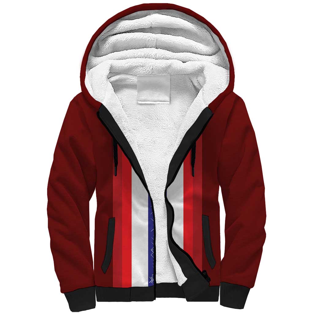 Custom Norway Football Sherpa Hoodie Norwegian Stripes-Viking Style - Wonder Print Shop