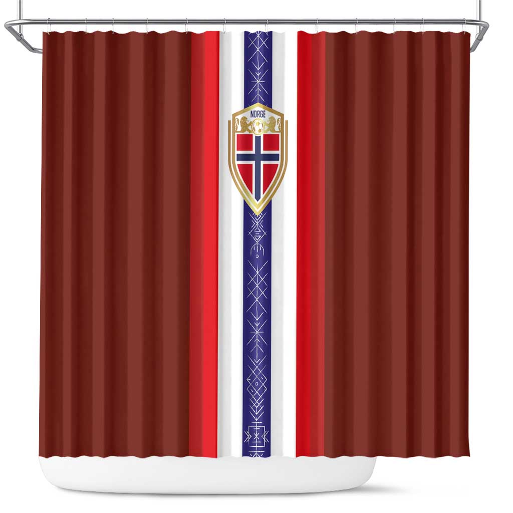 Norway Football Shower Curtain Norwegian Stripes-Viking Style - Wonder Print Shop