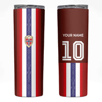 Custom Norway Football Skinny Tumbler Norwegian Stripes-Viking Style - Wonder Print Shop