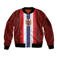 Custom Norway Football Sleeve Zip Bomber Jacket Norwegian Stripes-Viking Style - Wonder Print Shop