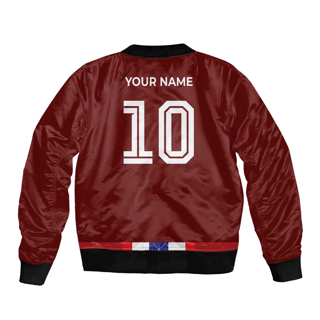 Custom Norway Football Sleeve Zip Bomber Jacket Norwegian Stripes-Viking Style - Wonder Print Shop