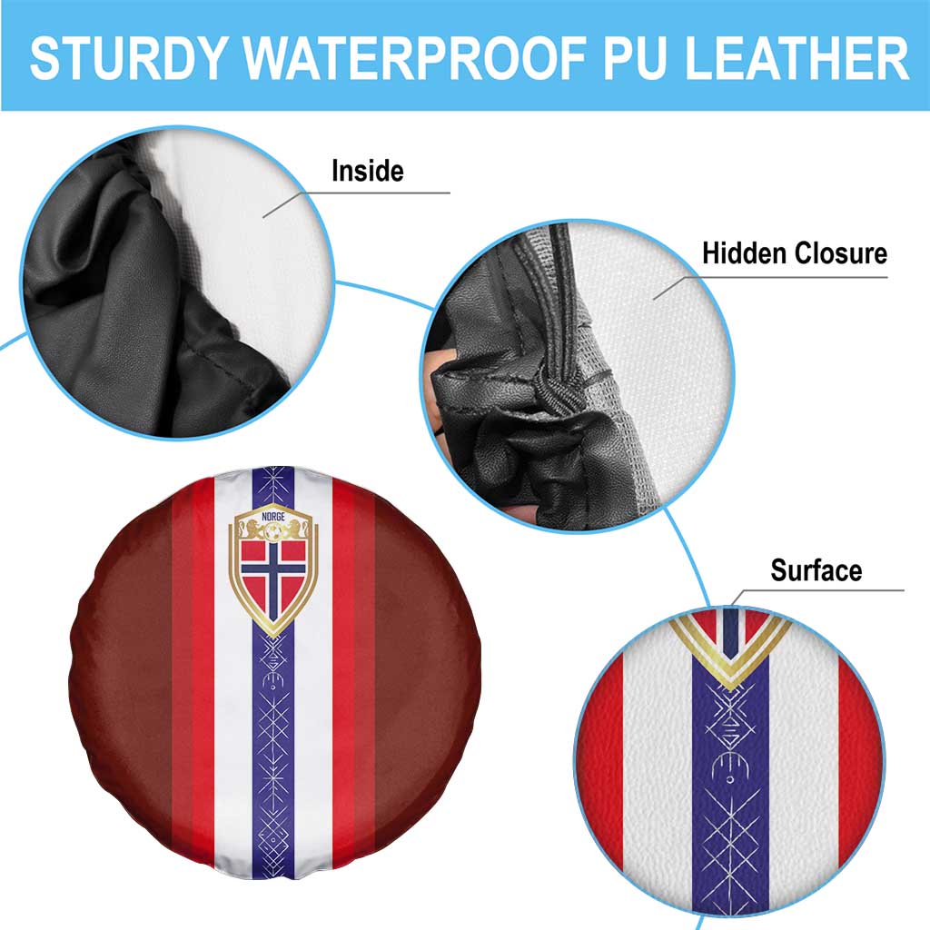 Norway Football Spare Tire Cover Norwegian Stripes-Viking Style - Wonder Print Shop