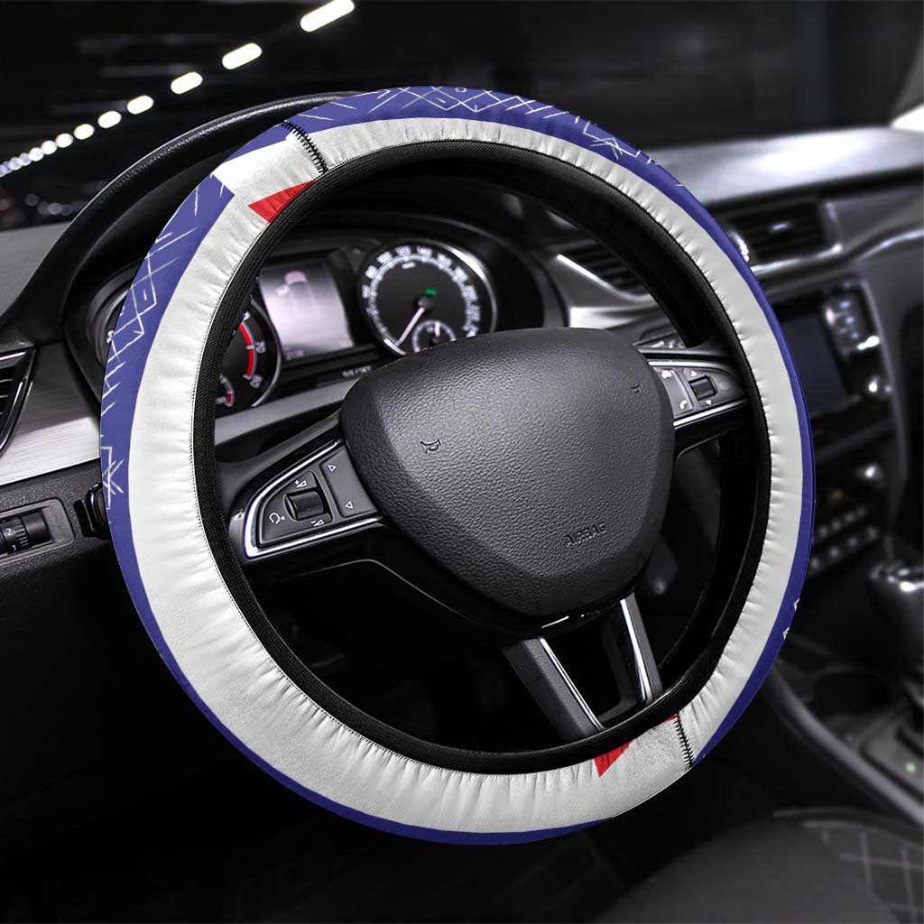 Norway Football Steering Wheel Cover Norwegian Stripes-Viking Style - Wonder Print Shop