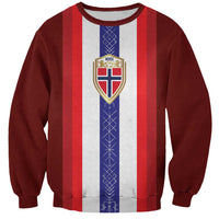 Custom Norway Football Sweatshirt Norwegian Stripes-Viking Style - Wonder Print Shop