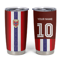 Custom Norway Football Tumbler Cup Norwegian Stripes-Viking Style - Wonder Print Shop