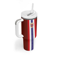 Custom Norway Football Tumbler With Handle Norwegian Stripes-Viking Style - Wonder Print Shop