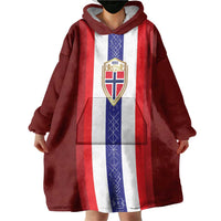 Custom Norway Football Wearable Blanket Hoodie Norwegian Stripes-Viking Style - Wonder Print Shop
