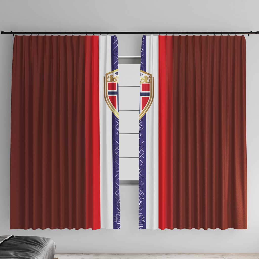 Norway Football Window Curtain Norwegian Stripes-Viking Style - Wonder Print Shop