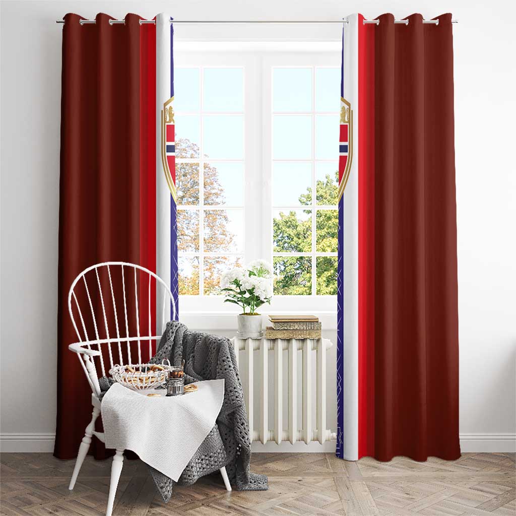 Norway Football Window Curtain Norwegian Stripes-Viking Style - Wonder Print Shop
