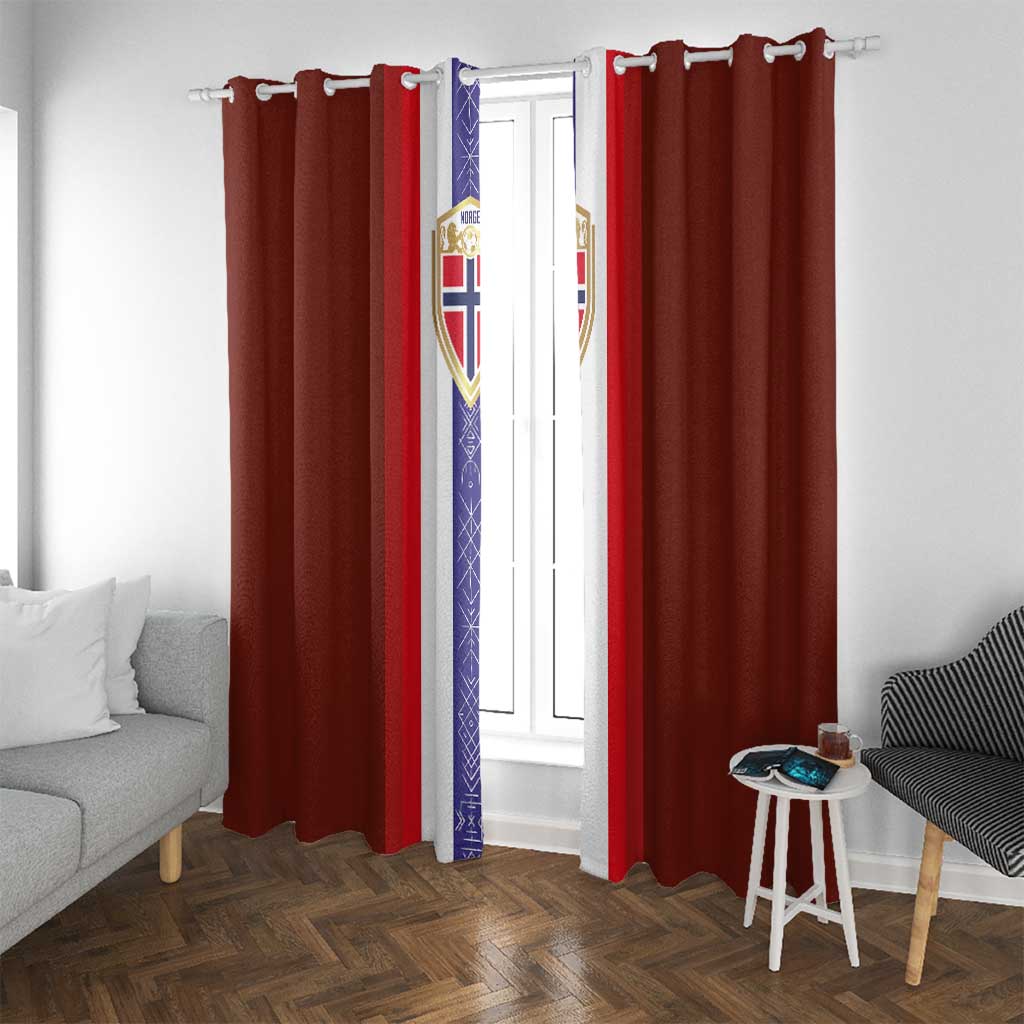 Norway Football Window Curtain Norwegian Stripes-Viking Style - Wonder Print Shop