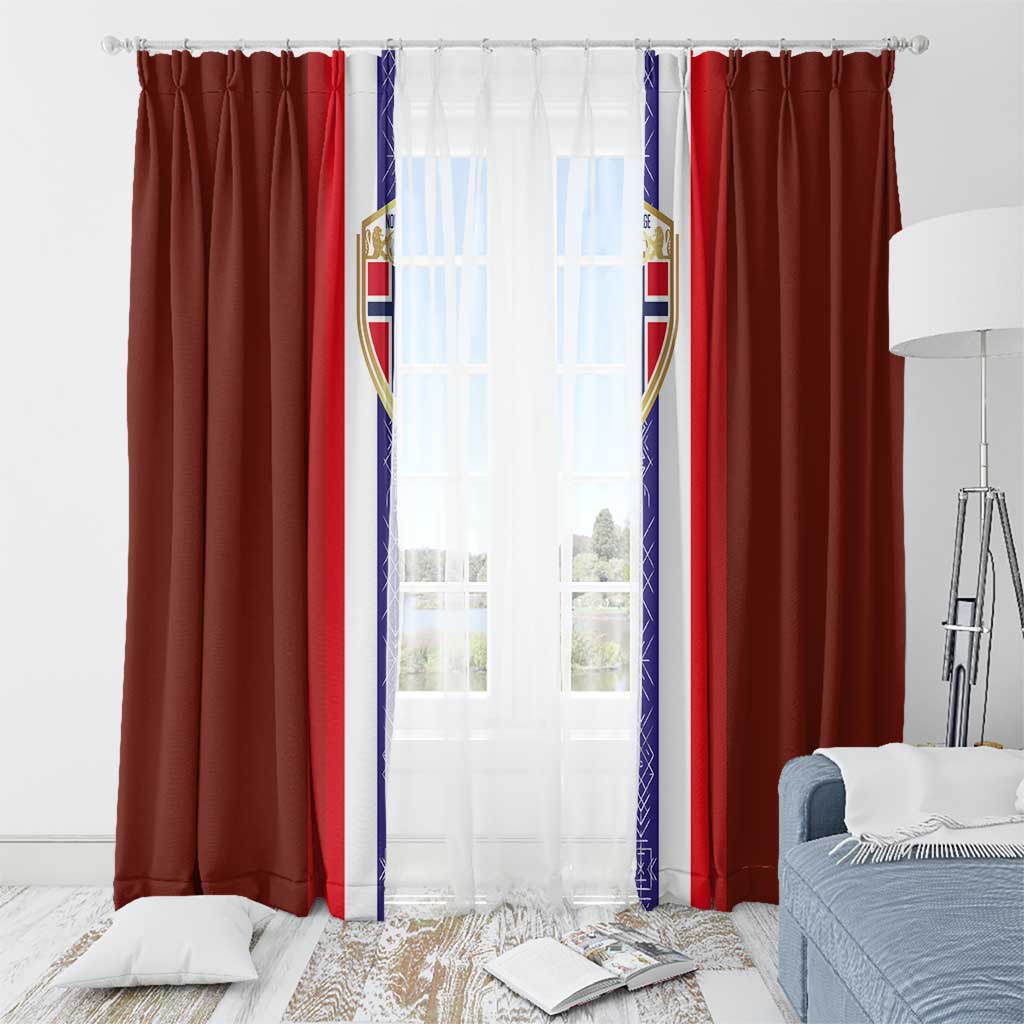 Norway Football Window Curtain Norwegian Stripes-Viking Style - Wonder Print Shop