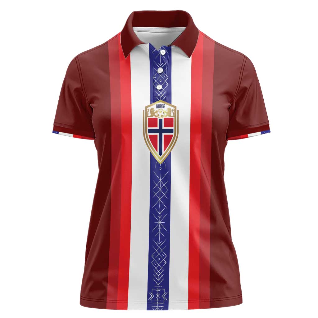 Custom Norway Football Women Polo Shirt Norwegian Stripes-Viking Style - Wonder Print Shop