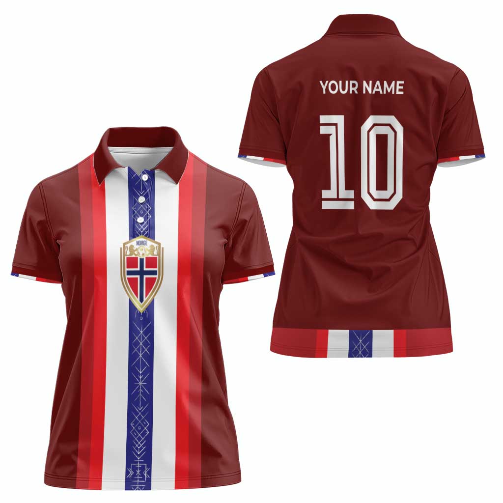 Custom Norway Football Women Polo Shirt Norwegian Stripes-Viking Style - Wonder Print Shop