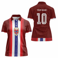 Custom Norway Football Women Polo Shirt Norwegian Stripes-Viking Style - Wonder Print Shop
