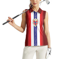 Custom Norway Football Women Sleeveless Polo Shirt Norwegian Stripes-Viking Style - Wonder Print Shop