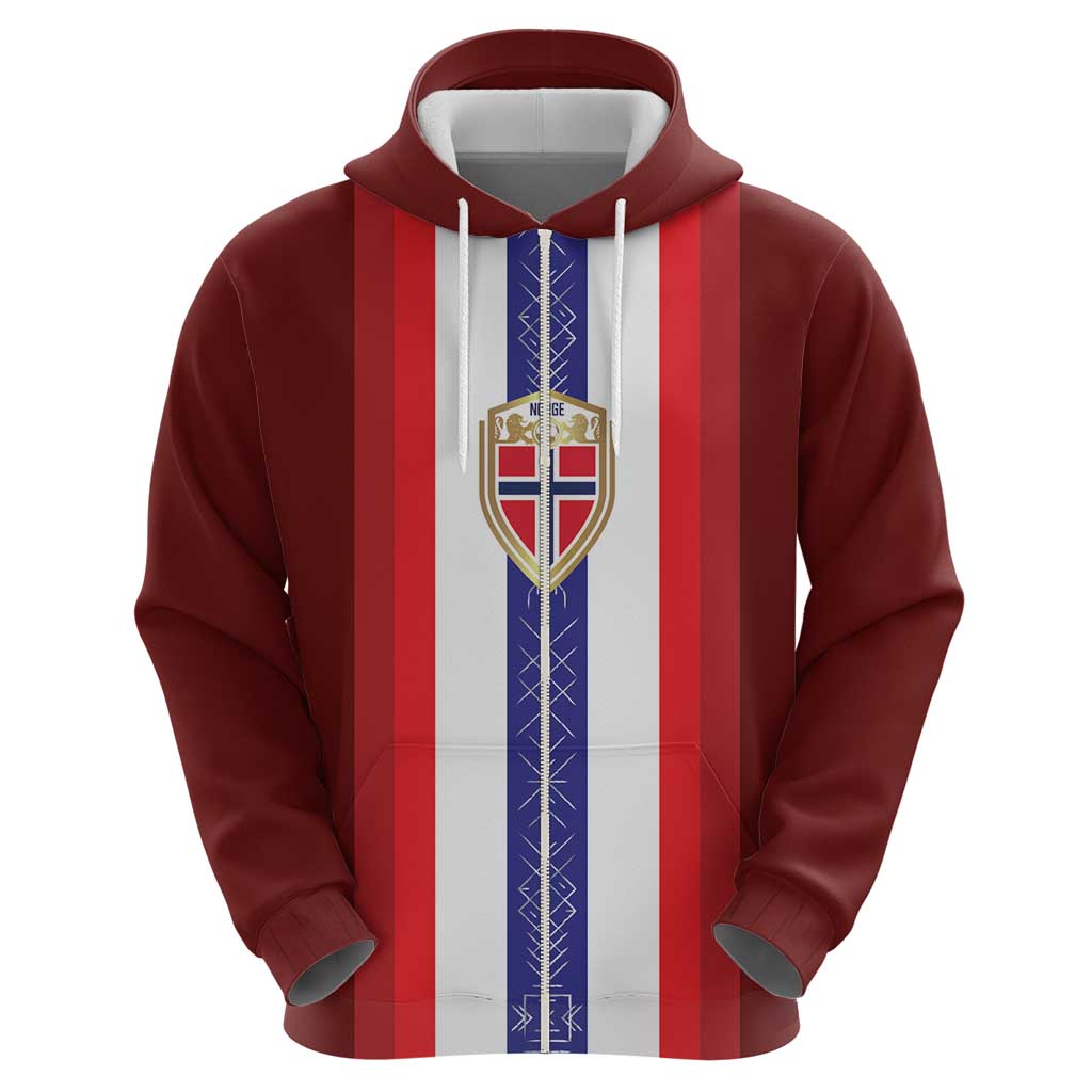Custom Norway Football Zip Hoodie Norwegian Stripes-Viking Style - Wonder Print Shop