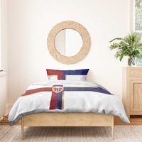 Norway Football Bedding Set Norwegian Flag Style with Rosemaling Pattern - Wonder Print Shop