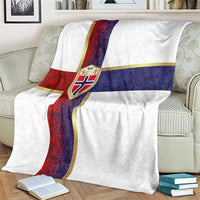 Norway Football Blanket Norwegian Flag Style with Rosemaling Pattern - Wonder Print Shop