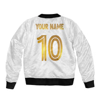 Custom Norway Football Bomber Jacket Norwegian Flag Style with Rosemaling Pattern - Wonder Print Shop