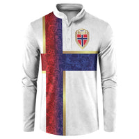 Custom Norway Football Button Sweatshirt Norwegian Flag Style with Rosemaling Pattern - Wonder Print Shop