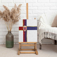 Norway Football Canvas Wall Art Norwegian Flag Style with Rosemaling Pattern - Wonder Print Shop