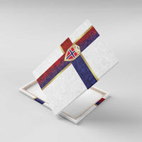 Norway Football Canvas Wall Art Norwegian Flag Style with Rosemaling Pattern - Wonder Print Shop