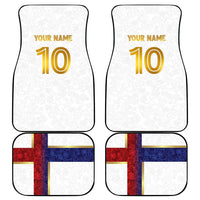 Norway Football Car Mats Norwegian Flag Style with Rosemaling Pattern - Wonder Print Shop