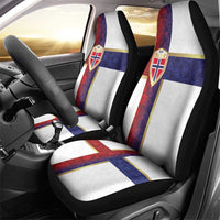 Norway Football Car Seat Cover Norwegian Flag Style with Rosemaling Pattern - Wonder Print Shop