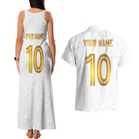 Custom Norway Football Couples Matching Tank Maxi Dress and Hawaiian Shirt Norwegian Flag Style with Rosemaling Pattern - Wonder Print Shop