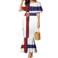 Custom Norway Football Family Matching Mermaid Dress and Hawaiian Shirt Norwegian Flag Style with Rosemaling Pattern - Wonder Print Shop