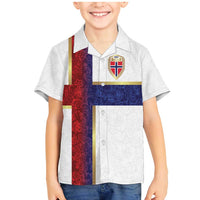 Custom Norway Football Family Matching Mermaid Dress and Hawaiian Shirt Norwegian Flag Style with Rosemaling Pattern - Wonder Print Shop