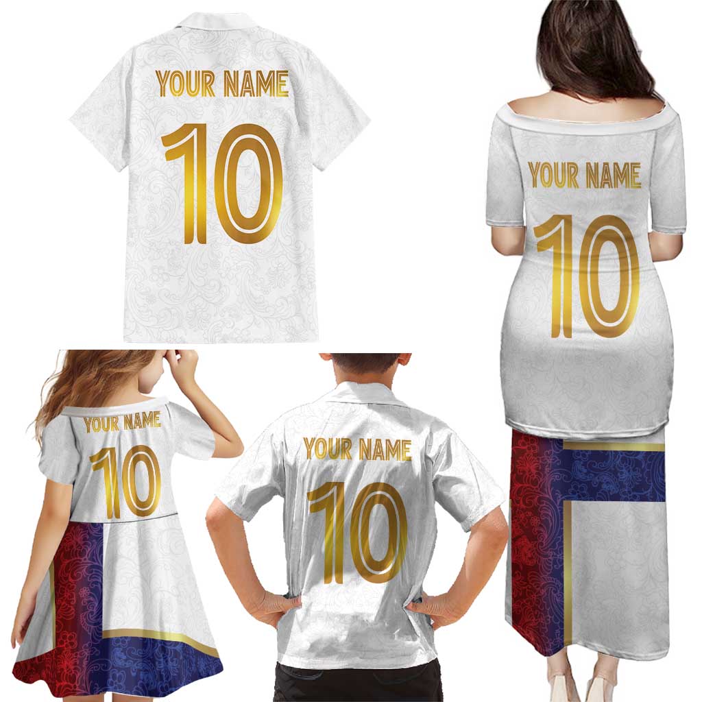 Custom Norway Football Family Matching Puletasi and Hawaiian Shirt Norwegian Flag Style with Rosemaling Pattern - Wonder Print Shop