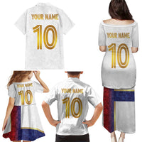 Custom Norway Football Family Matching Puletasi and Hawaiian Shirt Norwegian Flag Style with Rosemaling Pattern - Wonder Print Shop