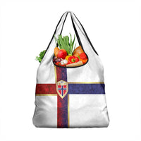 Norway Football Grocery Bag Norwegian Flag Style with Rosemaling Pattern - Wonder Print Shop
