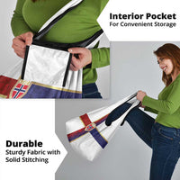 Norway Football Grocery Bag Norwegian Flag Style with Rosemaling Pattern - Wonder Print Shop