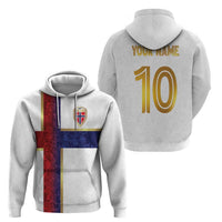 Custom Norway Football Hoodie Norwegian Flag Style with Rosemaling Pattern - Wonder Print Shop