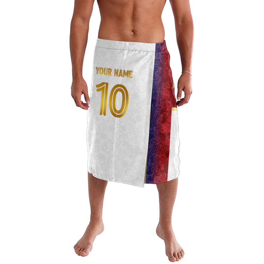 Custom Norway Football Lavalava Norwegian Flag Style with Rosemaling Pattern - Wonder Print Shop