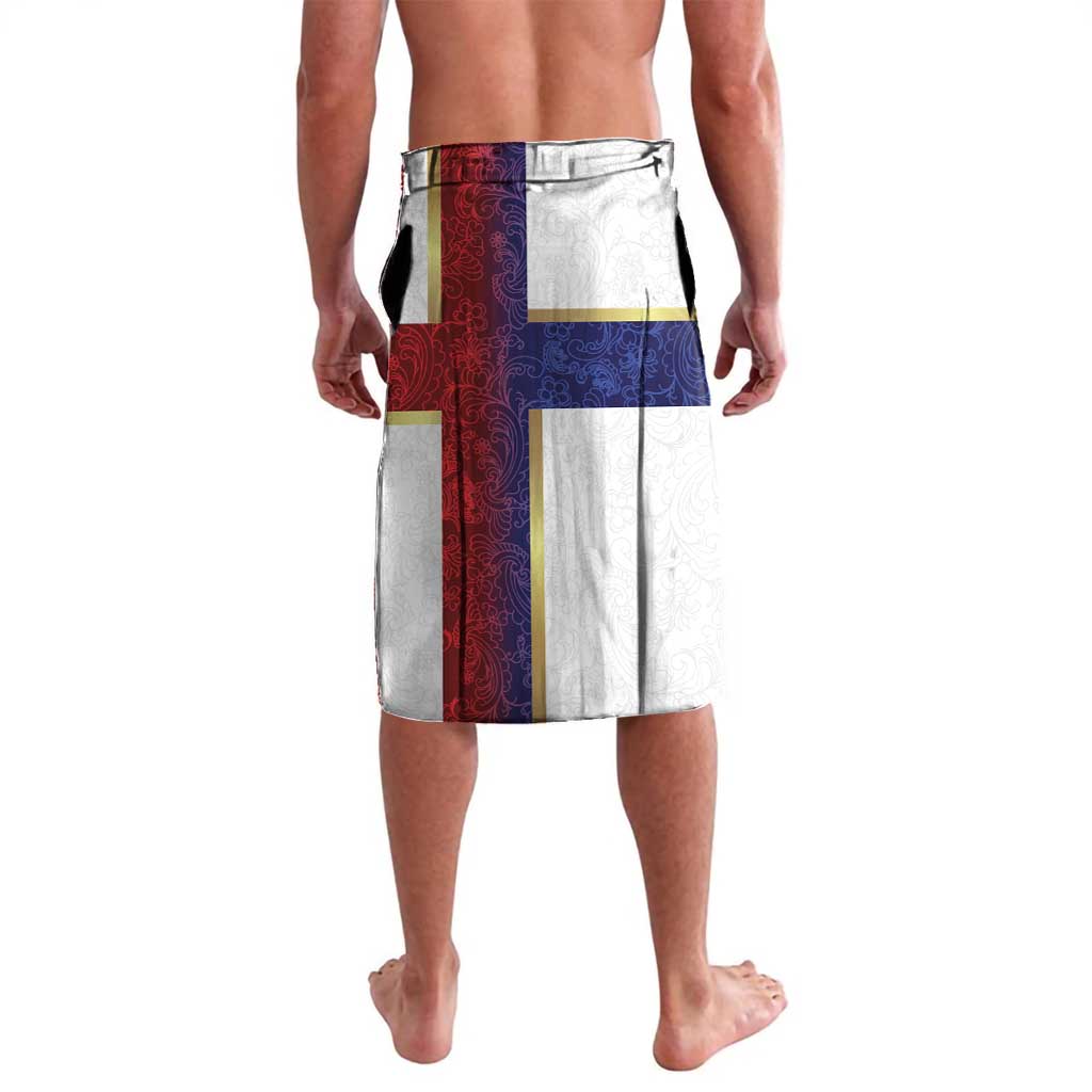 Custom Norway Football Lavalava Norwegian Flag Style with Rosemaling Pattern - Wonder Print Shop