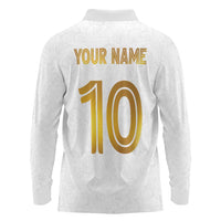 Custom Norway Football Long Sleeve Polo Shirt Norwegian Flag Style with Rosemaling Pattern - Wonder Print Shop