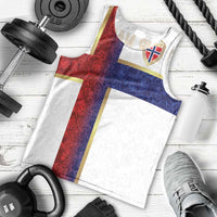 Custom Norway Football Men Tank Top Norwegian Flag Style with Rosemaling Pattern - Wonder Print Shop