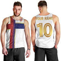 Custom Norway Football Men Tank Top Norwegian Flag Style with Rosemaling Pattern - Wonder Print Shop
