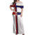 Custom Norway Football Off Shoulder Maxi Dress Norwegian Flag Style with Rosemaling Pattern - Wonder Print Shop