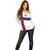 Custom Norway Football Off Shoulder Sweater Norwegian Flag Style with Rosemaling Pattern - Wonder Print Shop