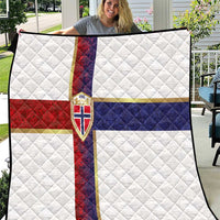 Norway Football Quilt Norwegian Flag Style with Rosemaling Pattern - Wonder Print Shop