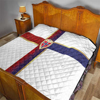 Norway Football Quilt Norwegian Flag Style with Rosemaling Pattern - Wonder Print Shop