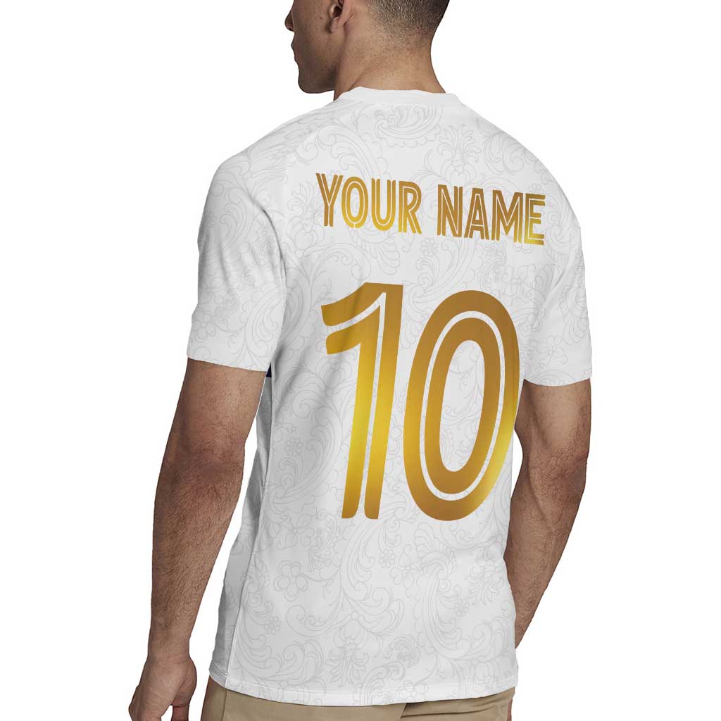 Custom Norway Football Rugby Jersey Norwegian Flag Style with Rosemaling Pattern - Wonder Print Shop