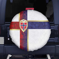 Norway Football Spare Tire Cover Norwegian Flag Style with Rosemaling Pattern - Wonder Print Shop