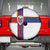 Norway Football Spare Tire Cover Norwegian Flag Style with Rosemaling Pattern - Wonder Print Shop