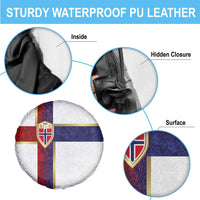 Norway Football Spare Tire Cover Norwegian Flag Style with Rosemaling Pattern - Wonder Print Shop